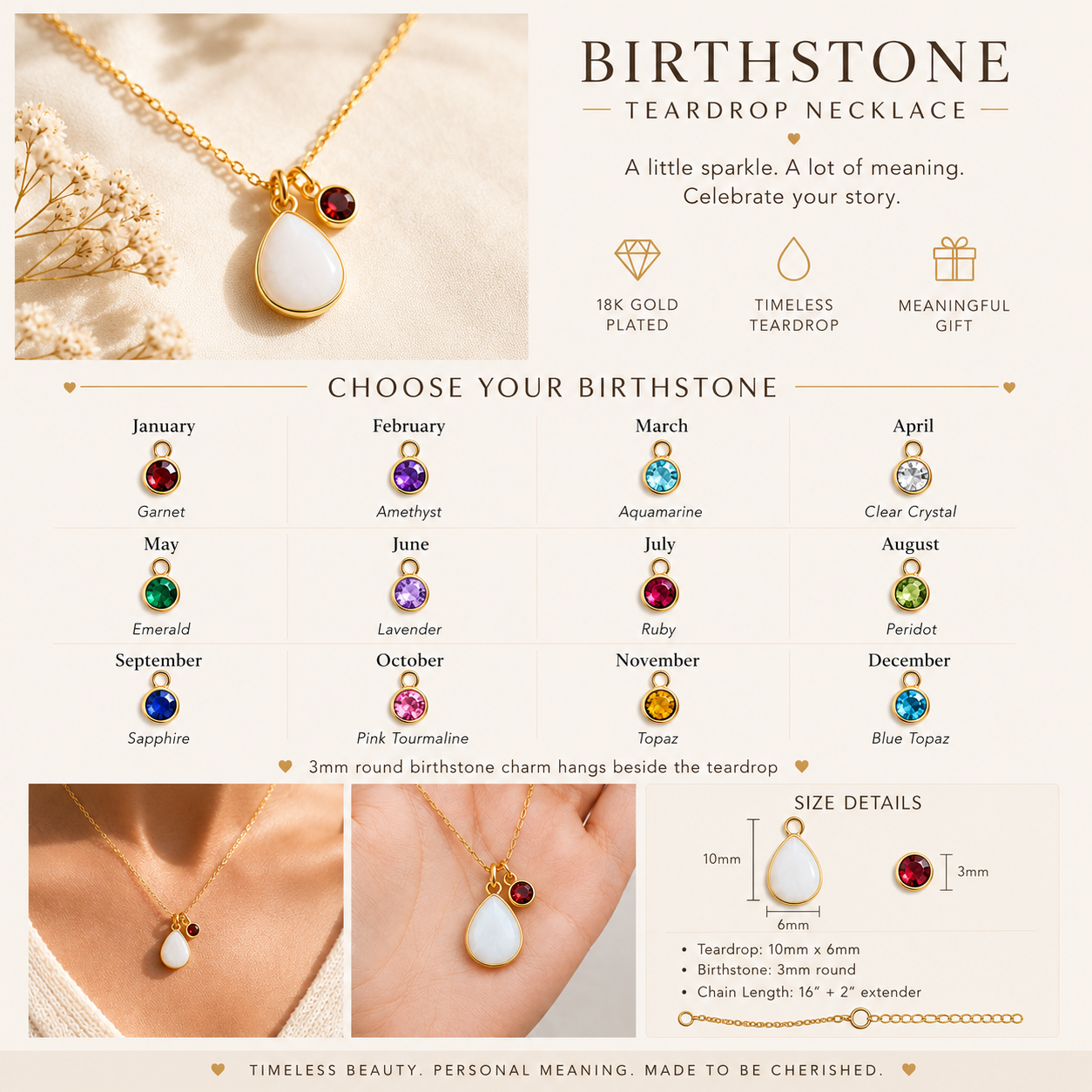 Mothers Milk Birthstone Drop Necklace - DIY Kit