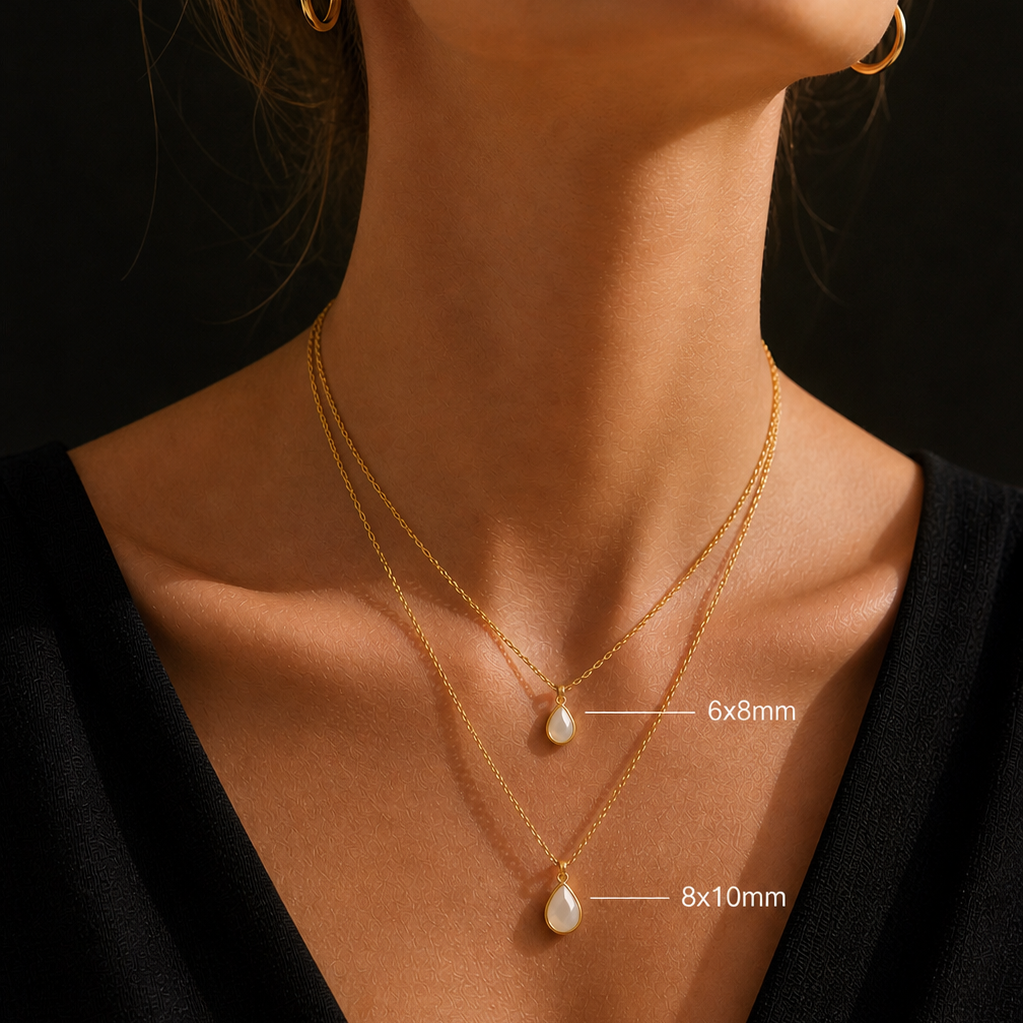Mothers Milk Birthstone Drop Necklace - 18K Gold Plated